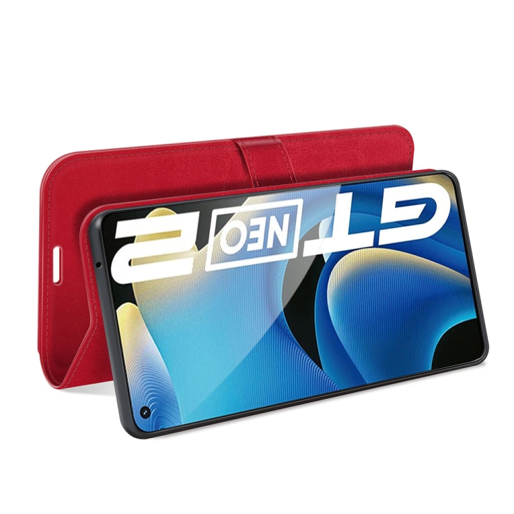 For OPPO Realme GT Neo2 R64 Texture Single Horizontal Flip Protective Case with Holder & Card Slots & Wallet& Photo Frame