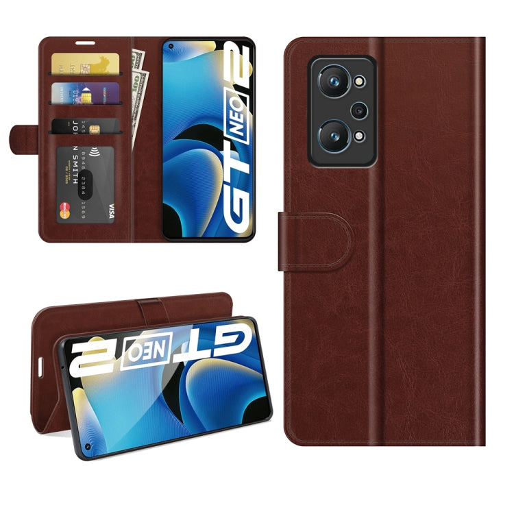For OPPO Realme GT Neo2 R64 Texture Single Horizontal Flip Protective Case with Holder & Card Slots & Wallet& Photo Frame