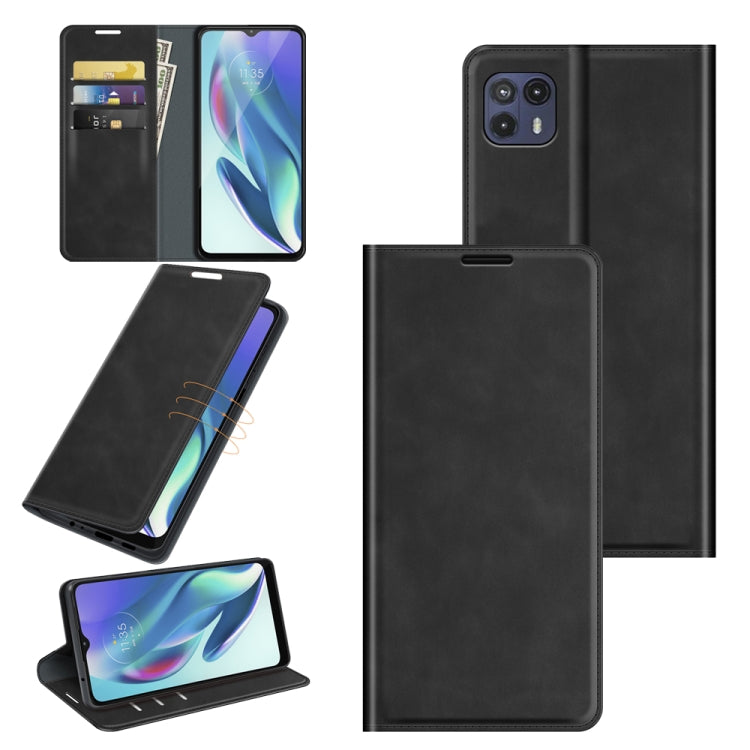 For Motorola Moto G50 5G Retro-skin Business Magnetic Suction Leather Case with Holder & Card Slots & Wallet