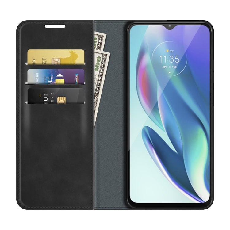 For Motorola Moto G50 5G Retro-skin Business Magnetic Suction Leather Case with Holder & Card Slots & Wallet