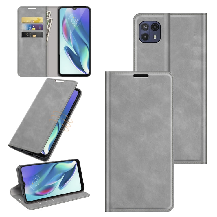 For Motorola Moto G50 5G Retro-skin Business Magnetic Suction Leather Case with Holder & Card Slots & Wallet