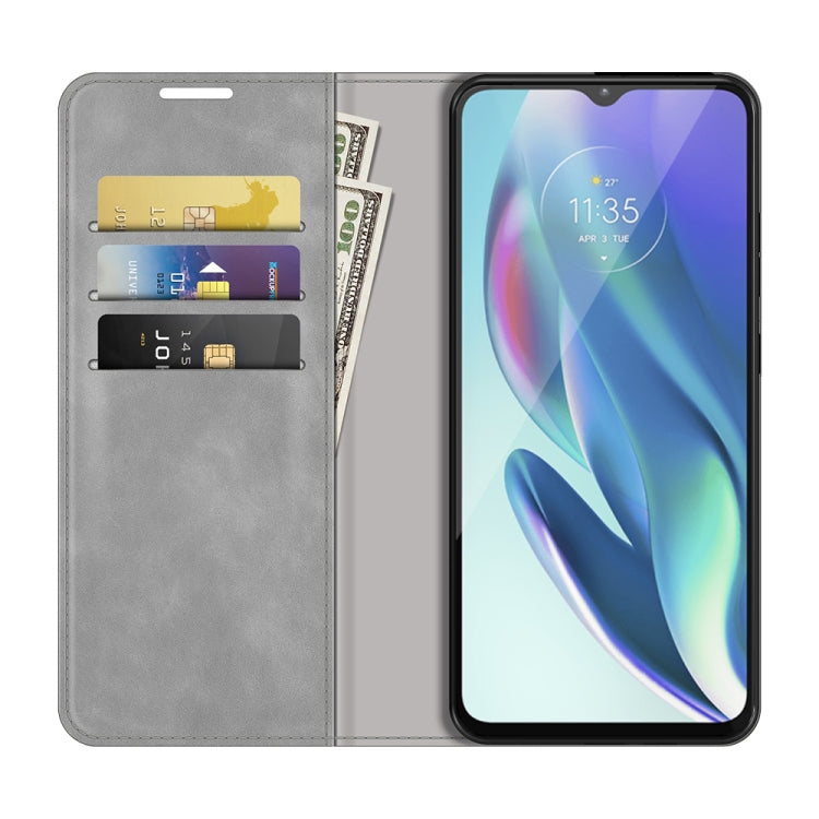 For Motorola Moto G50 5G Retro-skin Business Magnetic Suction Leather Case with Holder & Card Slots & Wallet