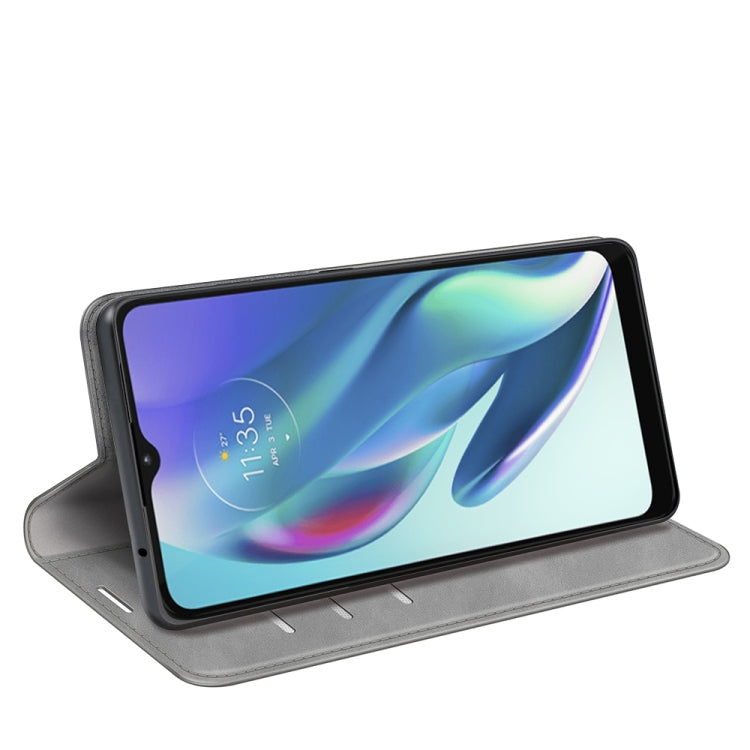 For Motorola Moto G50 5G Retro-skin Business Magnetic Suction Leather Case with Holder & Card Slots & Wallet