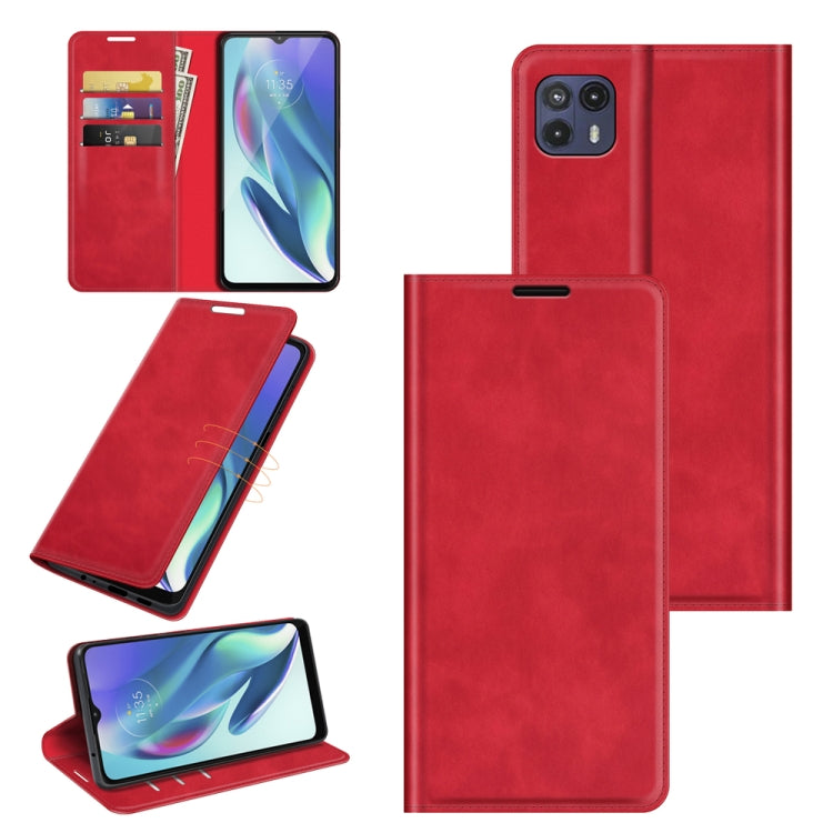 For Motorola Moto G50 5G Retro-skin Business Magnetic Suction Leather Case with Holder & Card Slots & Wallet
