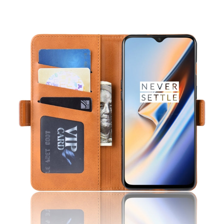 Dual-side Magnetic Buckle Horizontal Flip Leather Case for OnePlus 7, with Holder & Card Slots & Wallet & Photo Frame
