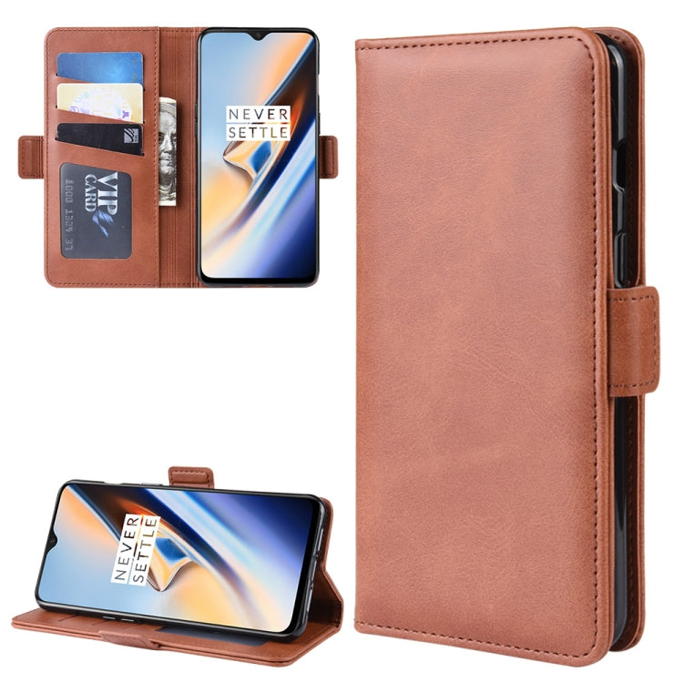 Dual-side Magnetic Buckle Horizontal Flip Leather Case for OnePlus 7, with Holder & Card Slots & Wallet & Photo Frame