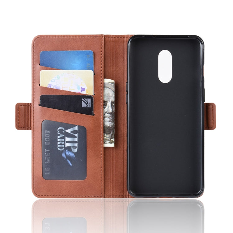 Dual-side Magnetic Buckle Horizontal Flip Leather Case for OnePlus 7, with Holder & Card Slots & Wallet & Photo Frame