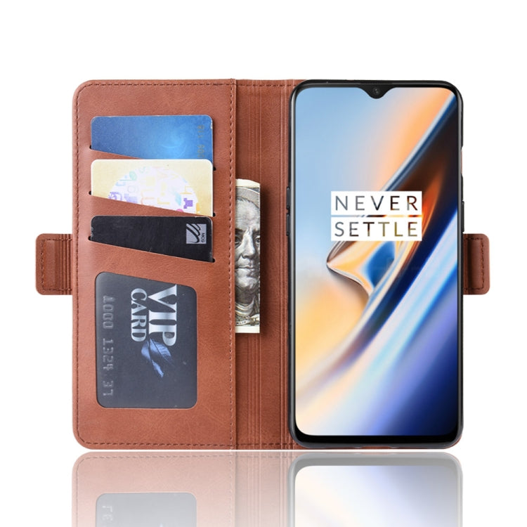 Dual-side Magnetic Buckle Horizontal Flip Leather Case for OnePlus 7, with Holder & Card Slots & Wallet & Photo Frame