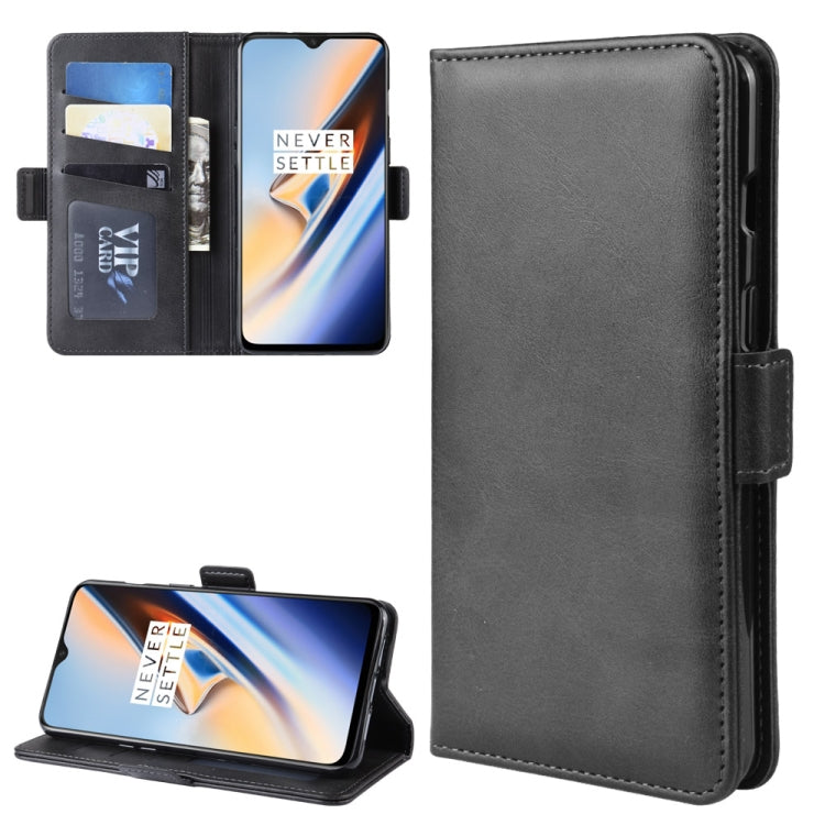 Dual-side Magnetic Buckle Horizontal Flip Leather Case for OnePlus 7, with Holder & Card Slots & Wallet & Photo Frame