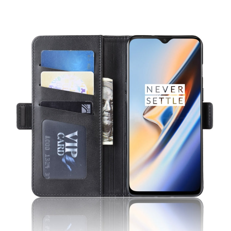 Dual-side Magnetic Buckle Horizontal Flip Leather Case for OnePlus 7, with Holder & Card Slots & Wallet & Photo Frame