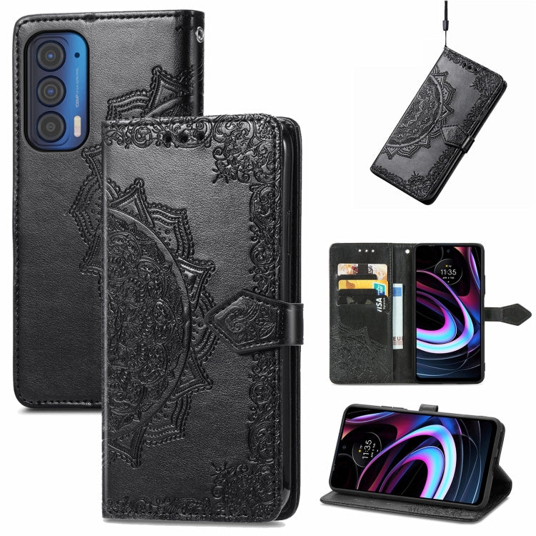 For Motorola Edge 2021 Mandala Embossing Pattern Horizontal Flip Leather Case with Holder & Card Slots & Wallet & Lanyard