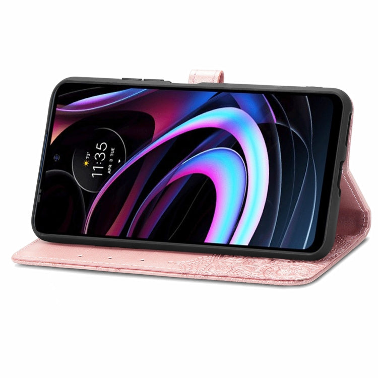 For Motorola Edge 2021 Mandala Embossing Pattern Horizontal Flip Leather Case with Holder & Card Slots & Wallet & Lanyard