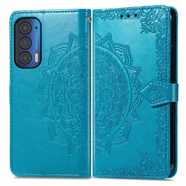 For Motorola Edge 2021 Mandala Embossing Pattern Horizontal Flip Leather Case with Holder & Card Slots & Wallet & Lanyard