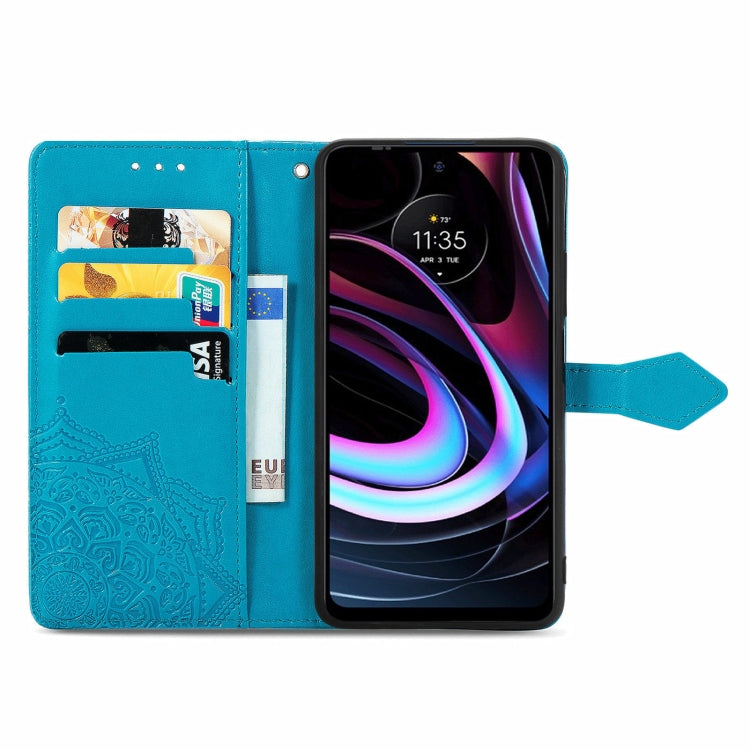 For Motorola Edge 2021 Mandala Embossing Pattern Horizontal Flip Leather Case with Holder & Card Slots & Wallet & Lanyard