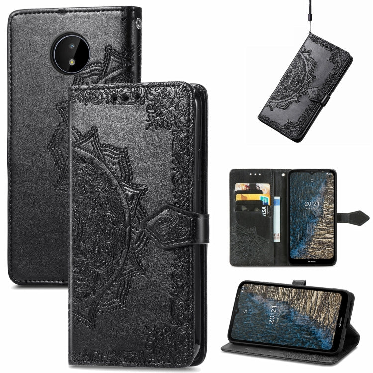 For Nokia C20 Mandala Embossing Pattern Horizontal Flip Leather Case with Holder & Card Slots & Wallet & Lanyard