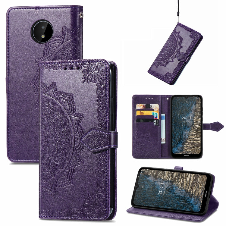 For Nokia C20 Mandala Embossing Pattern Horizontal Flip Leather Case with Holder & Card Slots & Wallet & Lanyard