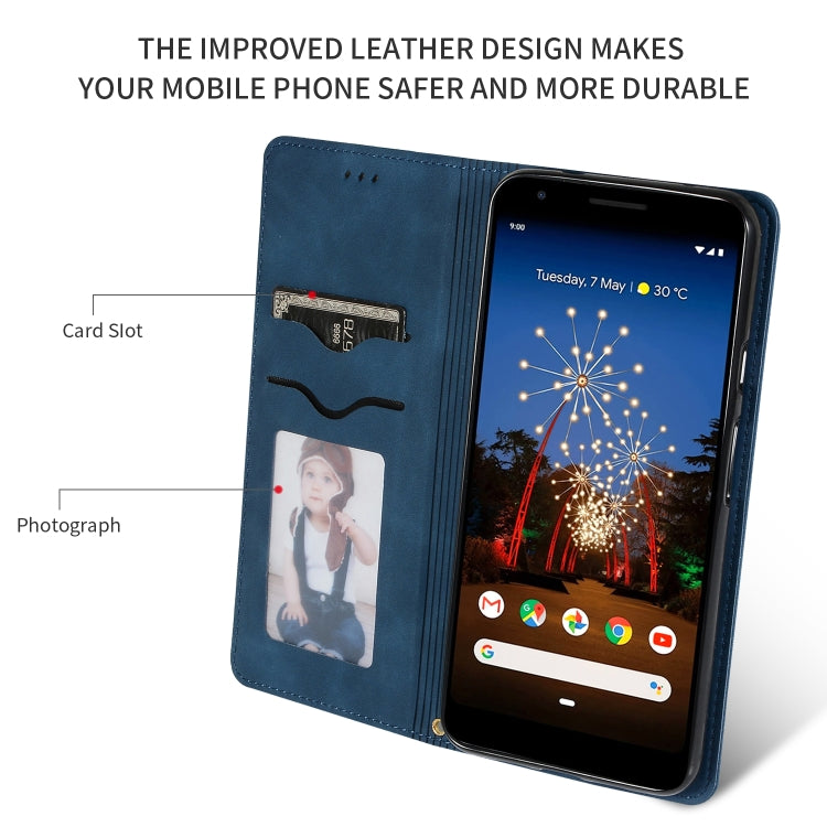 Retro Skin Feel Business Magnetic Horizontal Flip Leather Case for Google Pixel 3A