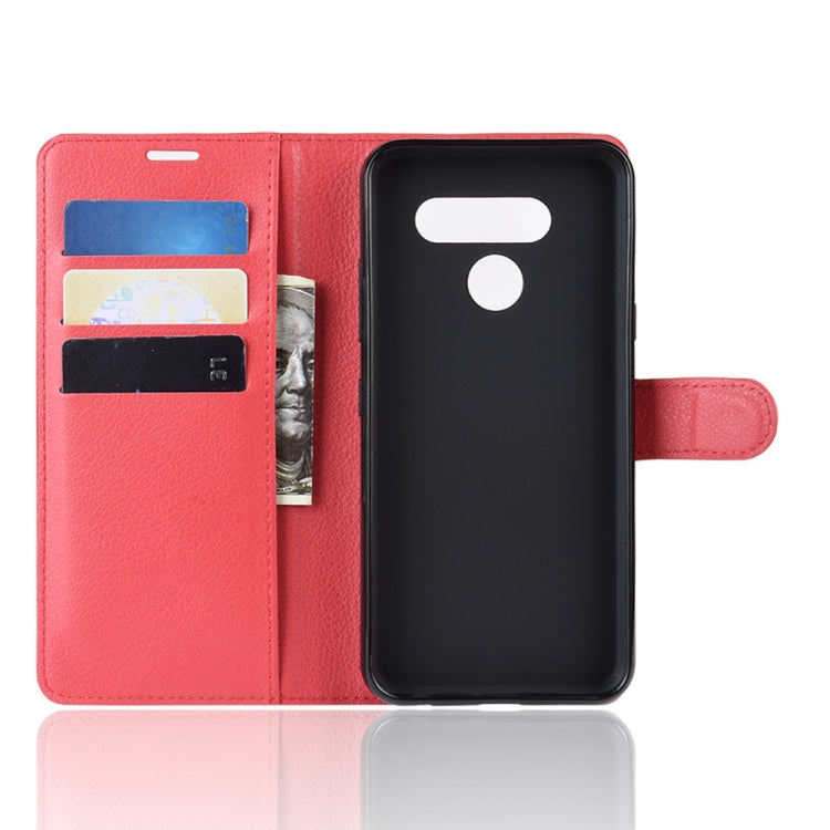Litchi Skin PU Leather Wallet Stand Mobile Casing for LG K50