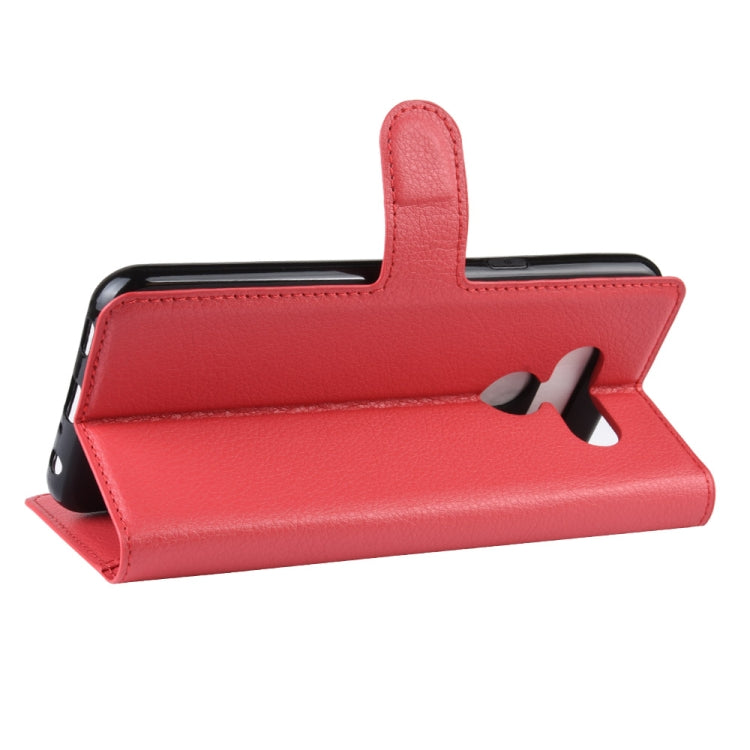 Litchi Skin PU Leather Wallet Stand Mobile Casing for LG K50