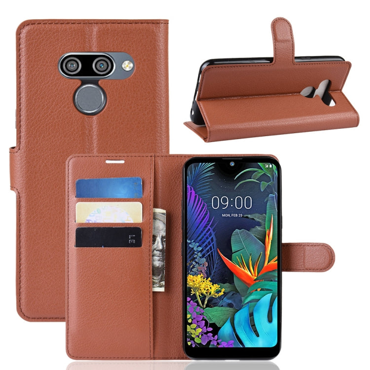 Litchi Skin PU Leather Wallet Stand Mobile Casing for LG K50