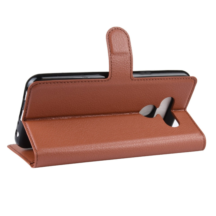 Litchi Skin PU Leather Wallet Stand Mobile Casing for LG K50