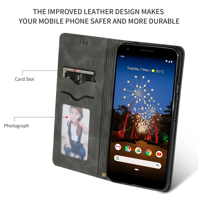 Retro Skin Feel Business Magnetic Horizontal Flip Leather Case for Google Pixel 3A XL