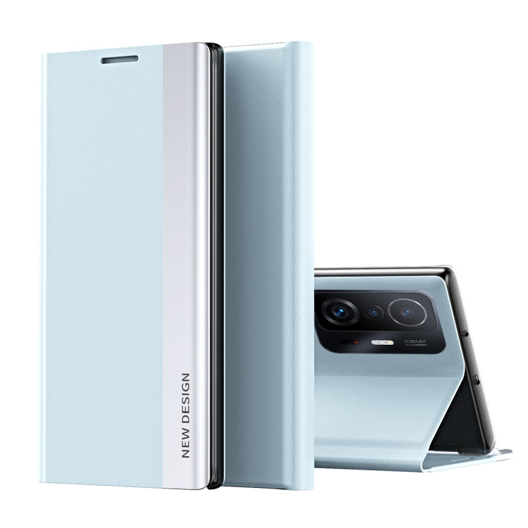 For Xiaomi Mi 11T / 11T Pro Side Electroplated Magnetic Ultra-Thin Horizontal Flip Leather Case with Holder