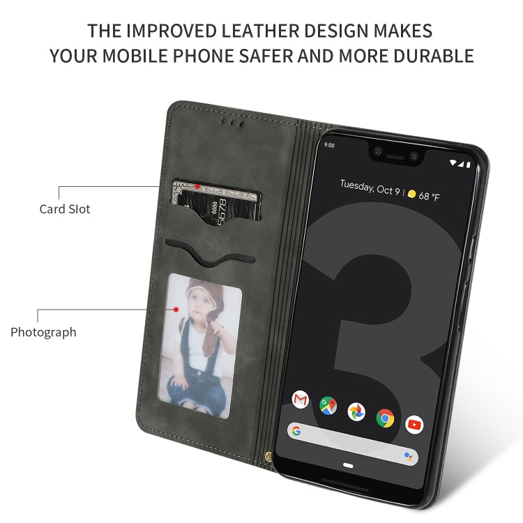 Retro Skin Feel Business Magnetic Horizontal Flip Leather Case for Google Pixel 3 XL