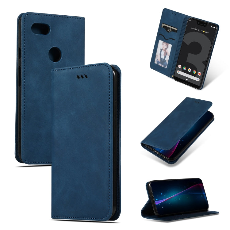 Retro Skin Feel Business Magnetic Horizontal Flip Leather Case for Google Pixel 3 XL