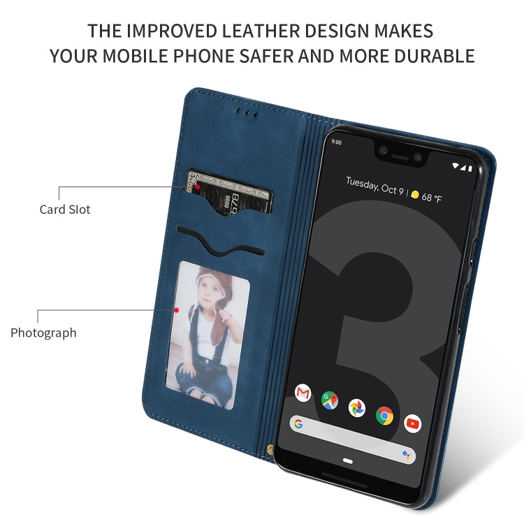 Retro Skin Feel Business Magnetic Horizontal Flip Leather Case for Google Pixel 3 XL