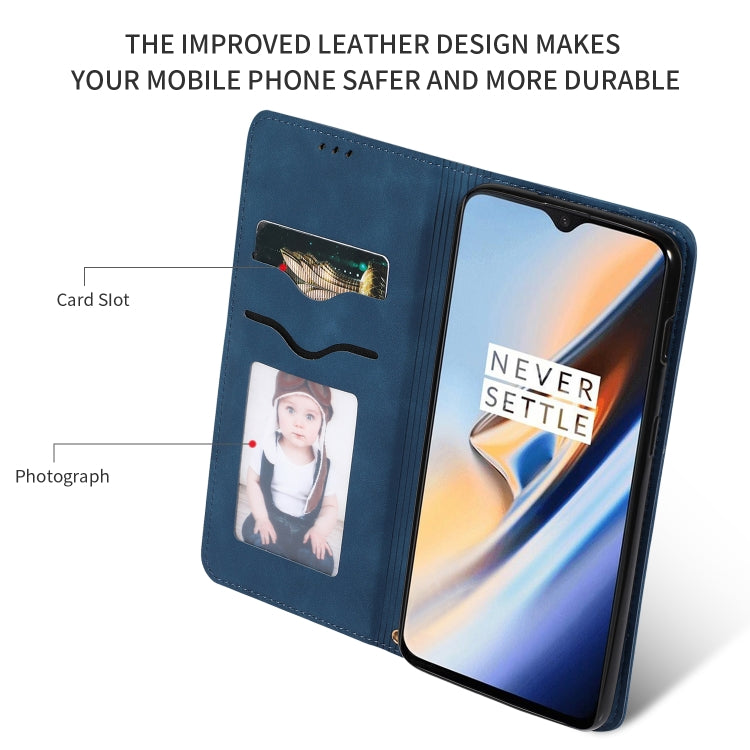 Retro Skin Feel Business Magnetic Horizontal Flip Leather Case for OnePlus 6T