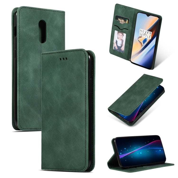 Retro Skin Feel Business Magnetic Horizontal Flip Leather Case for OnePlus 6T