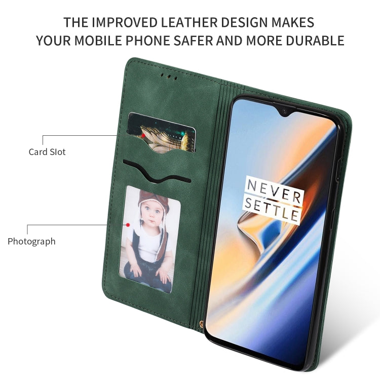 Retro Skin Feel Business Magnetic Horizontal Flip Leather Case for OnePlus 6T