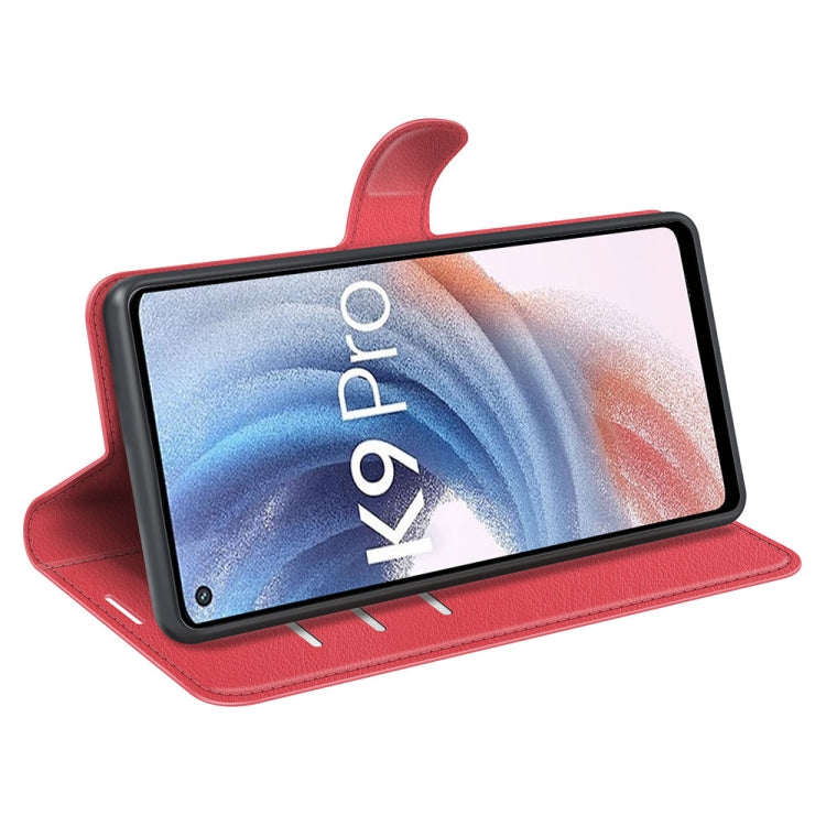 For OPPO K9 Pro Litchi Texture Horizontal Flip Protective Case with Holder & Card Slots & Wallet
