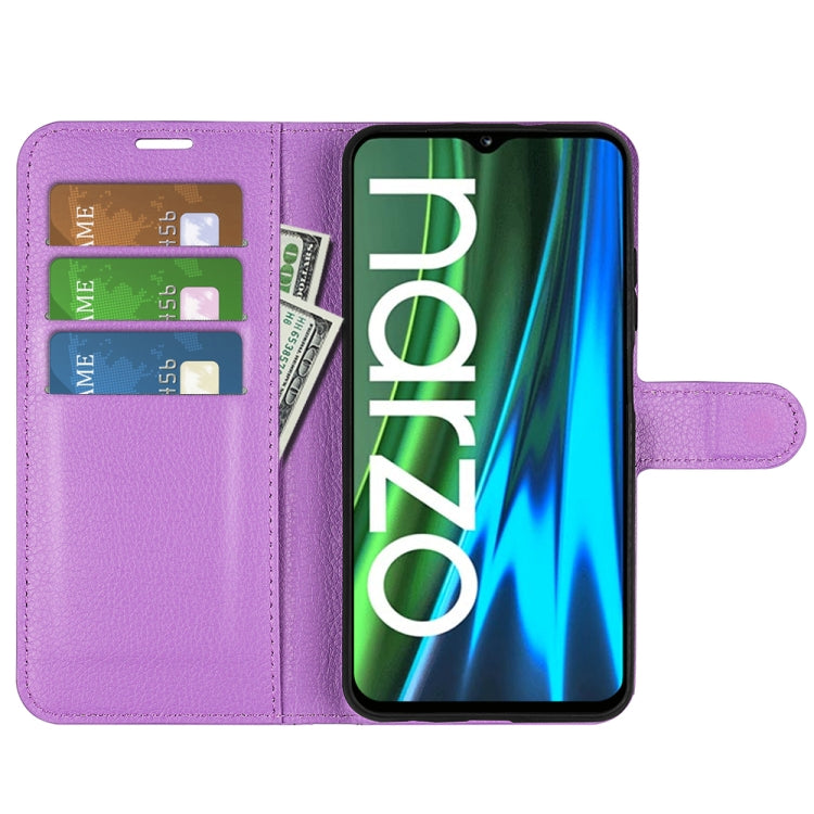 For OPPO Realme Narzo 50i Litchi Texture Horizontal Flip Protective Case with Holder & Card Slots & Wallet