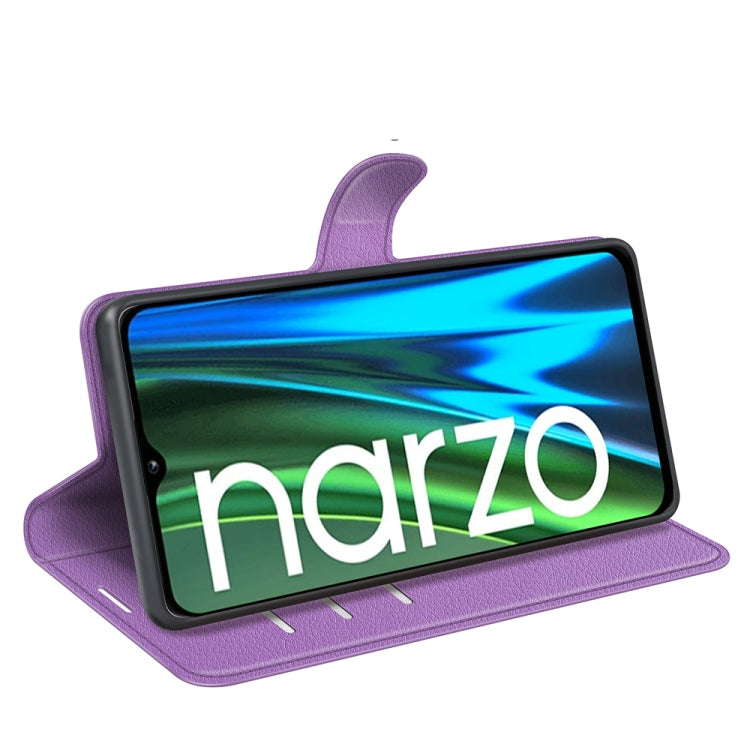 For OPPO Realme Narzo 50i Litchi Texture Horizontal Flip Protective Case with Holder & Card Slots & Wallet