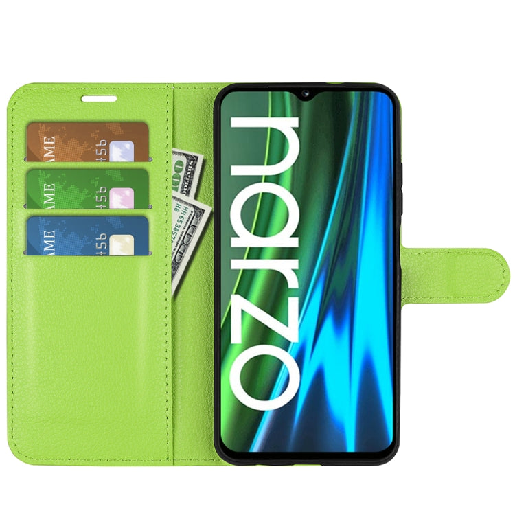 For OPPO Realme Narzo 50i Litchi Texture Horizontal Flip Protective Case with Holder & Card Slots & Wallet