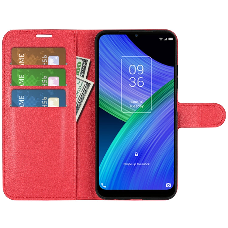 For TCL 20 R 5G Litchi Texture Horizontal Flip Phone Protective Case with Holder & Card Slots & Wallet