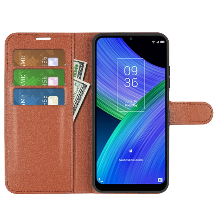 For TCL 20 R 5G Litchi Texture Horizontal Flip Phone Protective Case with Holder & Card Slots & Wallet