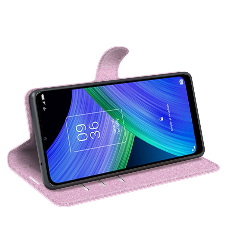 For TCL 20 R 5G Litchi Texture Horizontal Flip Phone Protective Case with Holder & Card Slots & Wallet