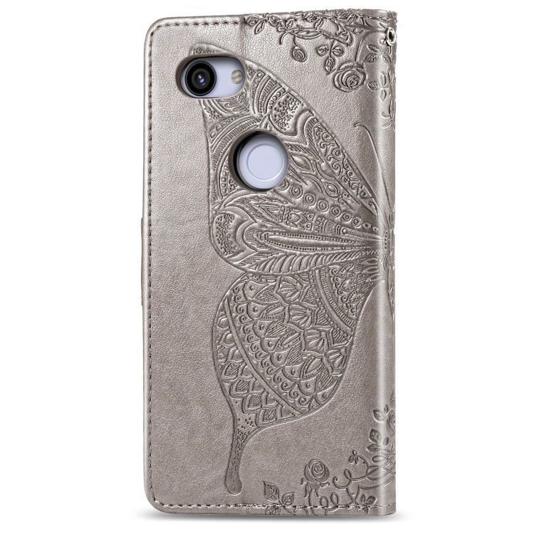 Butterfly Love Flowers Embossing Horizontal Flip Leather Case for Google Pixel 3A , with Holder & Card Slots & Wallet & Lanyard