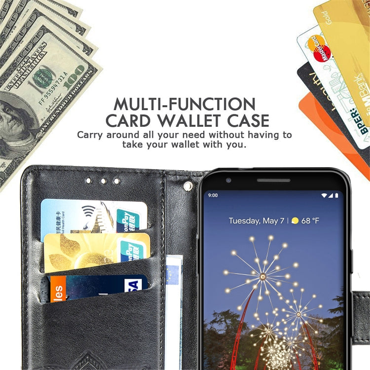 Butterfly Love Flowers Embossing Horizontal Flip Leather Case for Google Pixel 3A , with Holder & Card Slots & Wallet & Lanyard