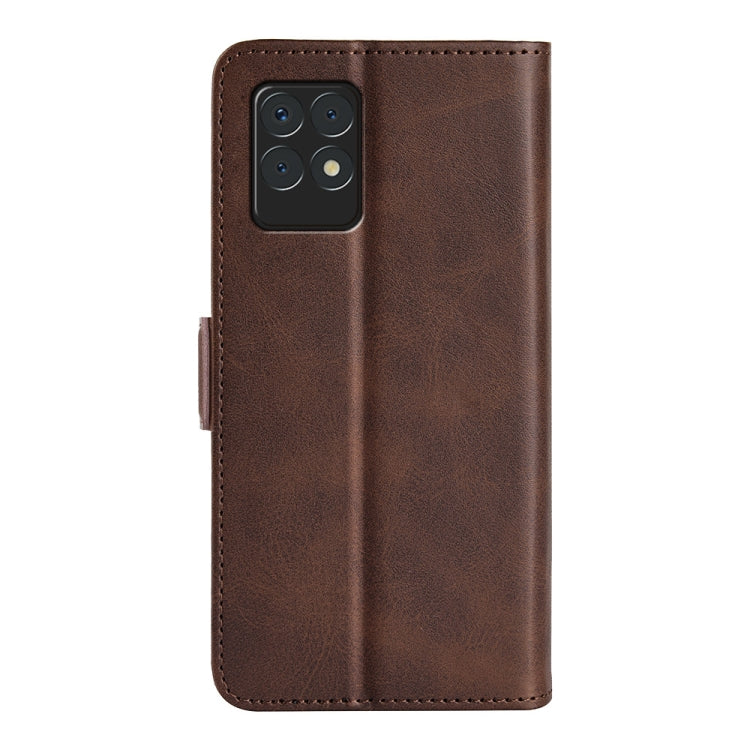 For OPPO Realme 8i Dual-side Magnetic Buckle Horizontal Flip Leather Case with Holder & Card Slots & Wallet