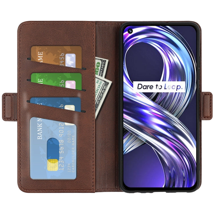 For OPPO Realme 8i Dual-side Magnetic Buckle Horizontal Flip Leather Case with Holder & Card Slots & Wallet