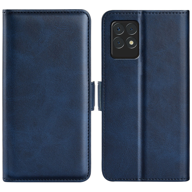 For OPPO Realme 8i Dual-side Magnetic Buckle Horizontal Flip Leather Case with Holder & Card Slots & Wallet