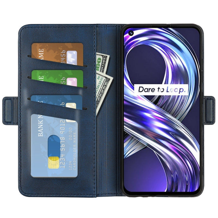 For OPPO Realme 8i Dual-side Magnetic Buckle Horizontal Flip Leather Case with Holder & Card Slots & Wallet