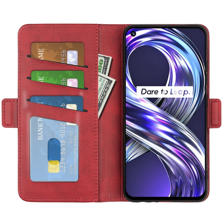 For OPPO Realme 8i Dual-side Magnetic Buckle Horizontal Flip Leather Case with Holder & Card Slots & Wallet