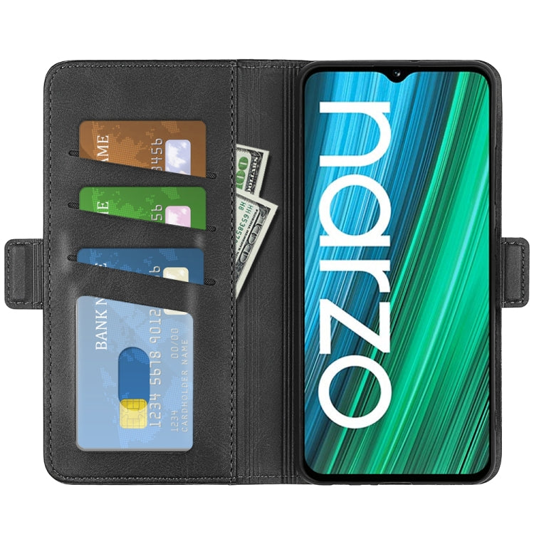 For OPPO Realme Narzo 50A Dual-side Magnetic Buckle Horizontal Flip Leather Case with Holder & Card Slots & Wallet