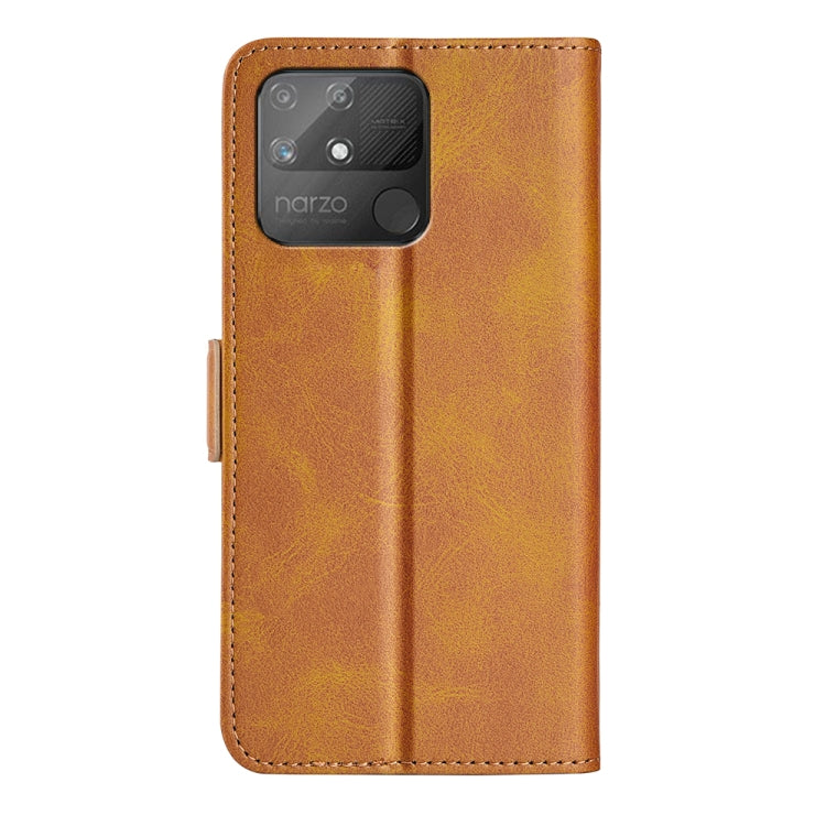 For OPPO Realme Narzo 50A Dual-side Magnetic Buckle Horizontal Flip Leather Case with Holder & Card Slots & Wallet