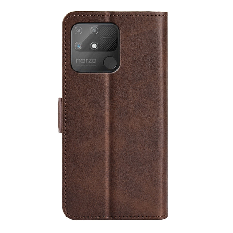 For OPPO Realme Narzo 50A Dual-side Magnetic Buckle Horizontal Flip Leather Case with Holder & Card Slots & Wallet